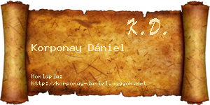 Korponay Dániel névjegykártya